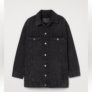 SOLD ✔️ H&M Super Oversized Denim Jacket - S, Black